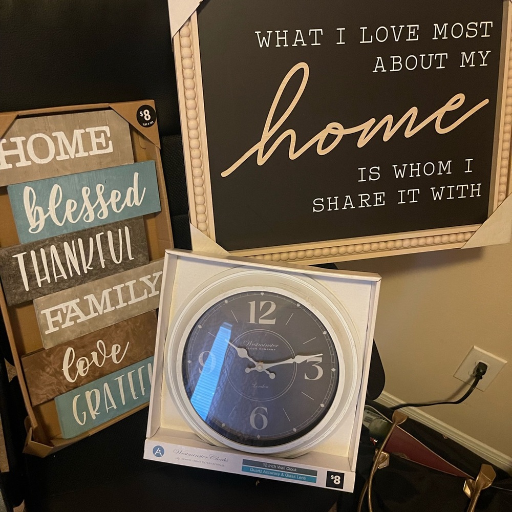 Mainstays Black and White Wall Clock